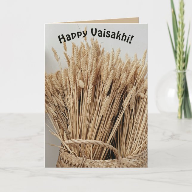 Editable Wheat Happy Vaisahki Card (Front)