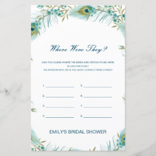 Editable Where were they Bridal Shower Game