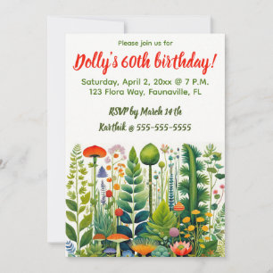 Editable Whimsical Forest Flowers Invitation