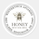 Editable White Honey Jar Bee Label