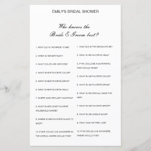 Editable Who Knows Bride and Groom Best Card