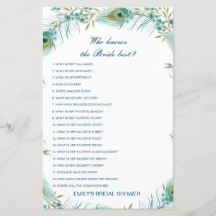 Editable Who Knows Bride Best Bridal Shower Game