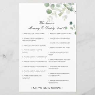 Editable Who Knows Mummy and Daddy Best