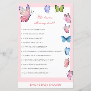 Editable Who Knows Mummy Best Baby Shower Game