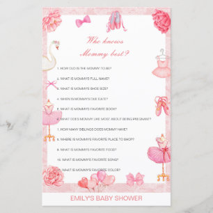 Editable Who Knows Mummy Best Baby Shower Game