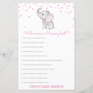 Editable Who Knows Mummy Best Baby Shower Game