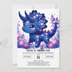 Editable Wild Dinosaur Digital Birthday  Invitation
