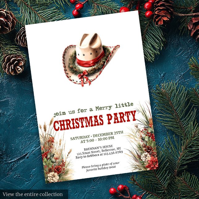 Editable Wild West Christmas party digital Invites (Editable Wild West Christmas party digital download

)