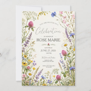 Editable Wildflower Meadow Botanical Invitation