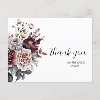 Editable Wildflower Thank You Card, Thank You Card