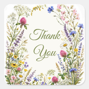 Editable Wildflower Thank You Floral Sticker