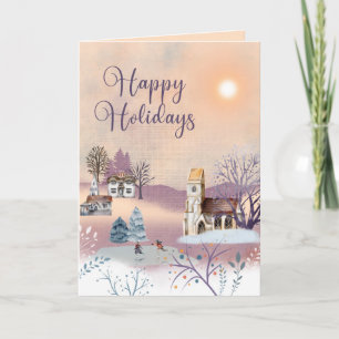 EDITABLE Winter Nights Vintage Christmas Card
