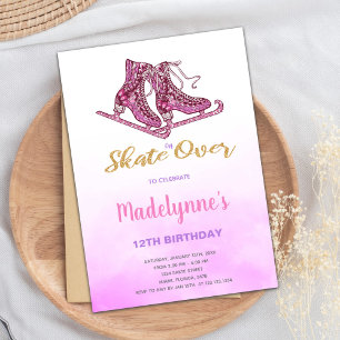 Editable Winter Skating Party Invite for Girls