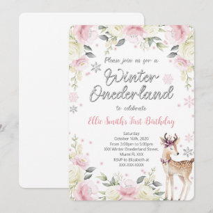 Editable Winter Wonderland Birthday Invitation