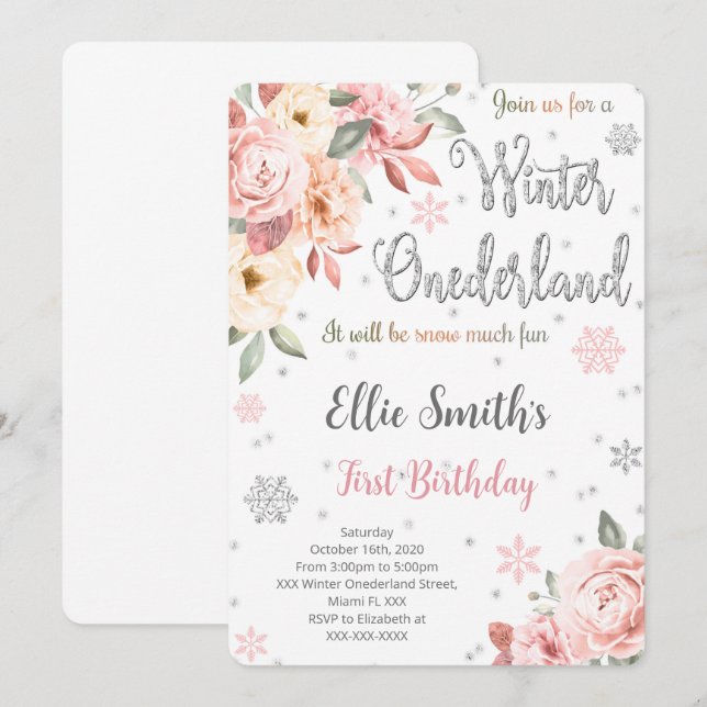 Editable Winter Wonderland Invitation (Front/Back)