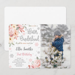 Editable Winter Wonderland Photo Invitation