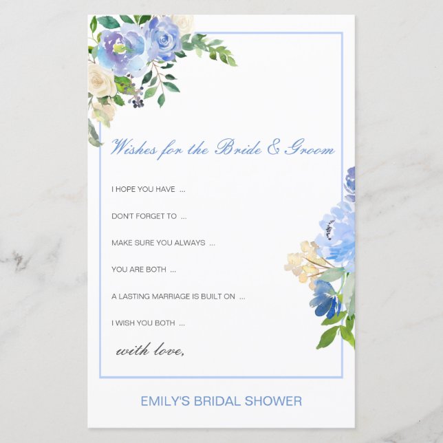 Editable Wishes for Bride and Groom Card (Front)