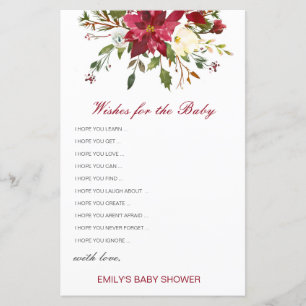 Editable Wishes for the Baby Card, Baby Shower