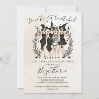 Editable Witch Party Invitation – Halloween Girls 
