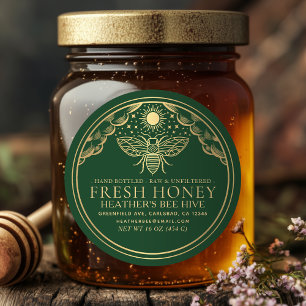 Editable Witchy Tarot Honey Jar Lid Honeybee Label