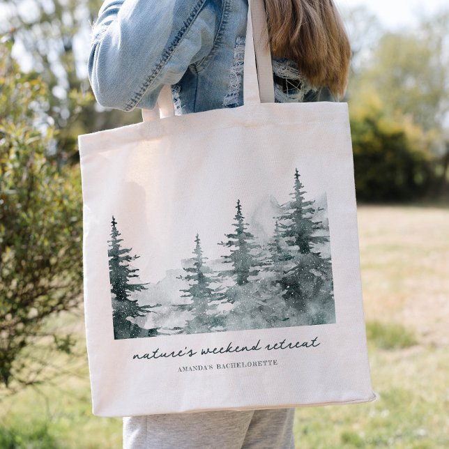 Editable wording Forest Bachelorette Tote Bag (Creator Uploaded)