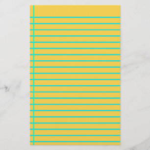 Editable Yellow Decorative Lined Stationery Paper