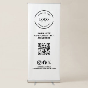Editable Your Logo Here simple corporate Retractable Banner