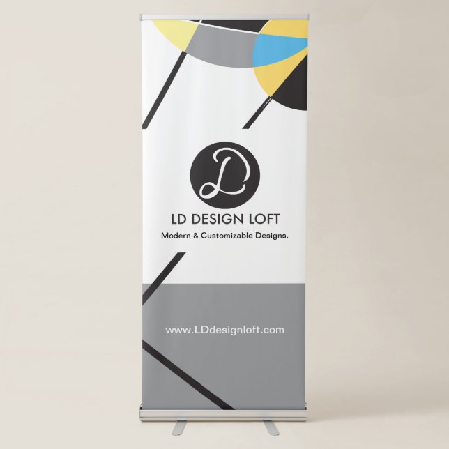 Editable Your Logo Here simple corporate Retractable Banner (Front)