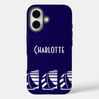 Editeable Nautical Racing Boats Blue White