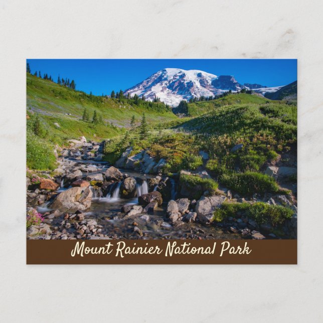 Edith Creek and Mount Rainier Morning Light Postcard (Front)