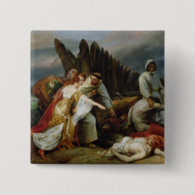 Edith Finding the Body of Harold, 1828 15 Cm Square Badge (Front)