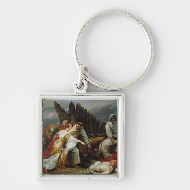 Edith Finding the Body of Harold, 1828 Key Ring (Front)