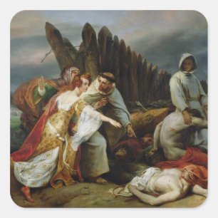 Edith Finding the Body of Harold, 1828 Square Sticker