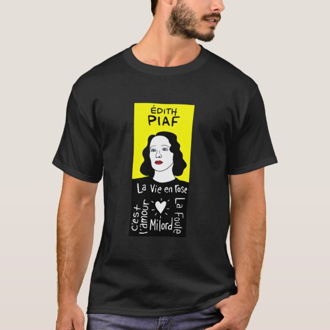 Edith Piaf Pop Folk Art T-Shirt (Front)