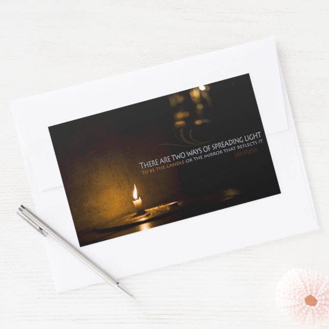 Edith Wharton Inspirational Quote "Light" Rectangular Sticker (Envelope)