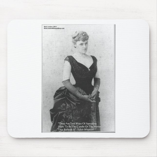 Edith Wharton "Spreading Light" Quote Gifts & Card Mouse Mat (Front)