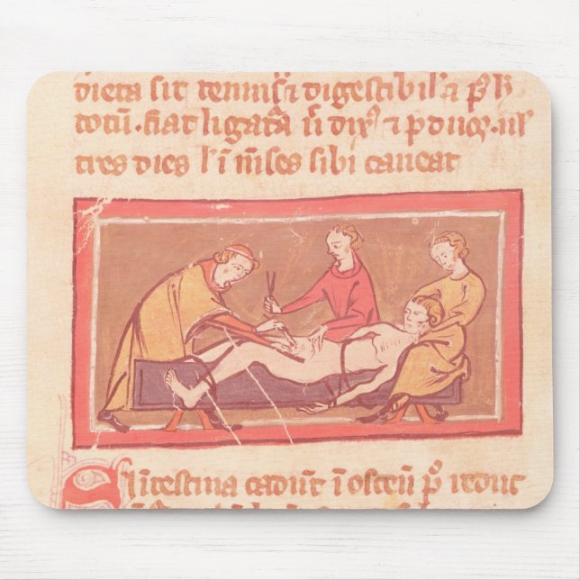 edition of 'Book of Surgery' by Rogier de Salerne Mouse Mat (Front)