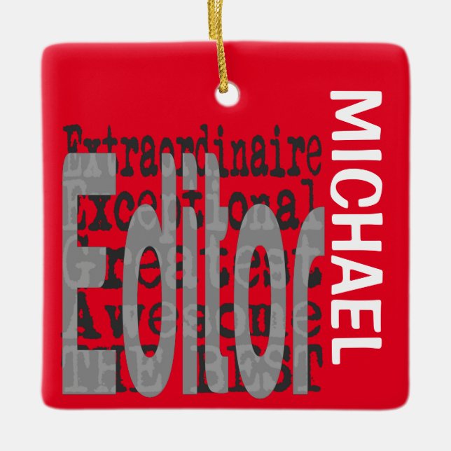 Editor Extraordinaire CUSTOM Ceramic Ornament (Front)