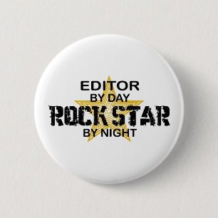 Editor Rock Star by Night 6 Cm Round Badge