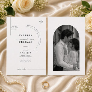 Editorial Arch Wedding Invitation Template.
