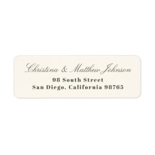 Editorial Elegant Script Newlywed Return Address