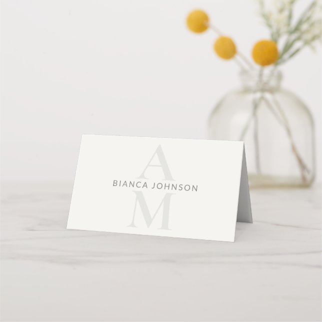 Editorial Initial Wedding Place Card (Front)