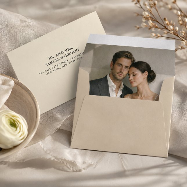 Editorial Minimalist Winter Wedding Envelope Liner (Editorial Minimalist Winter Wedding Envelope Liner)