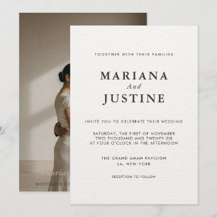 Editorial Minimalist Winter Wedding Photo Layout Invitation