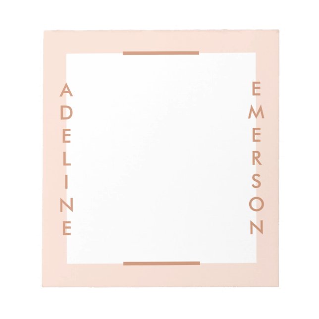 Editorial Modern Typography Notepad - Peach (Front)