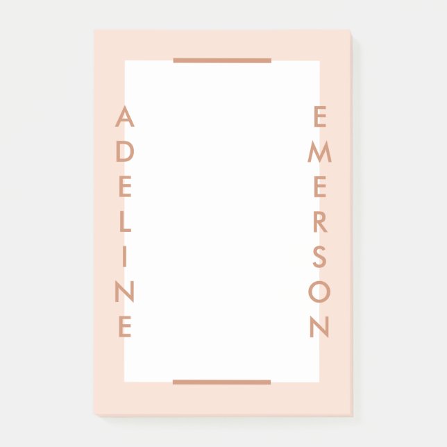 Editorial Modern Typography Post-It Notes - Peach (Front)