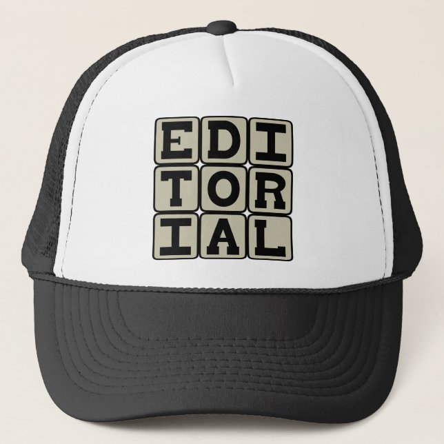 Editorial, Newspaper Item Trucker Hat (Front)