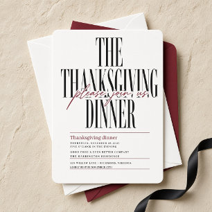 Editorial Script Thanksgiving Dinner Invitation