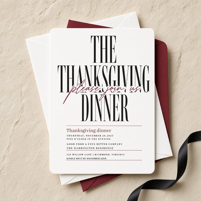 Editorial Script Thanksgiving Dinner Invitation (Creator Uploaded)
