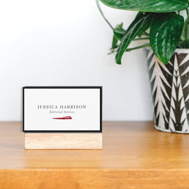 Editorial Services Black Border Business Card (Business Card Editorial Services)